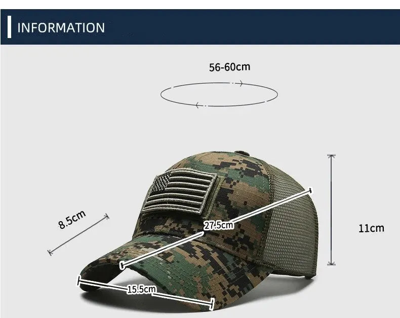 BASEBALL CAP/ MESH /BREATHEABLE /FLAG