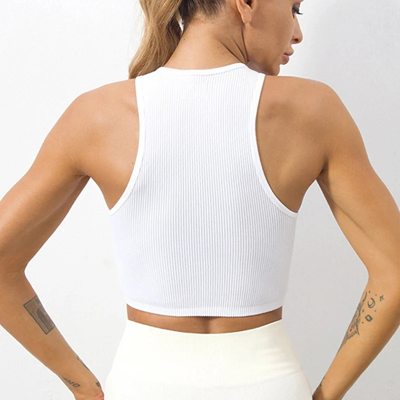 Womens Sports Crop Top Seamless