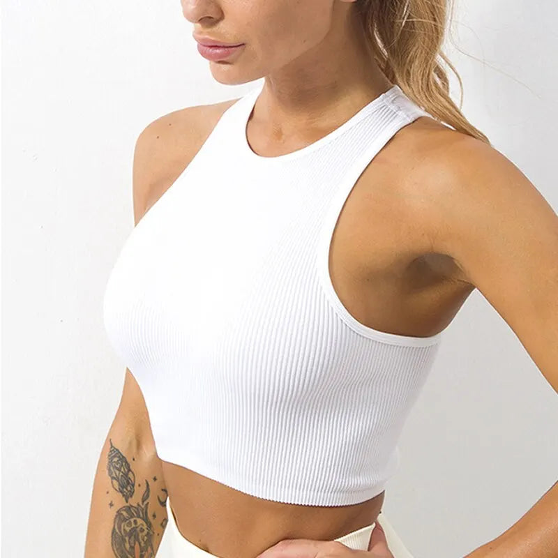 Womens Sports Crop Top Seamless